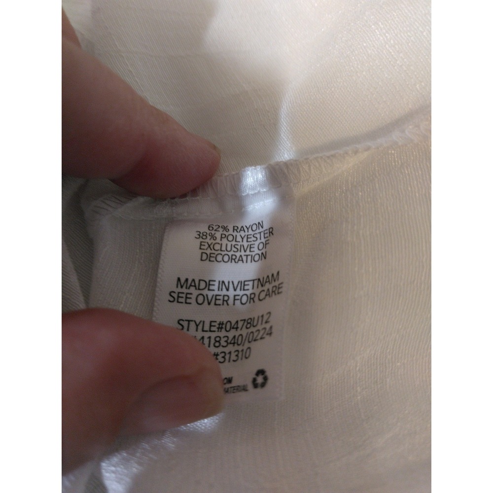 Womens Feminine Crochet Details Sheer Top Size M White Boho Beachy Coastal - Picture 4 of 8
